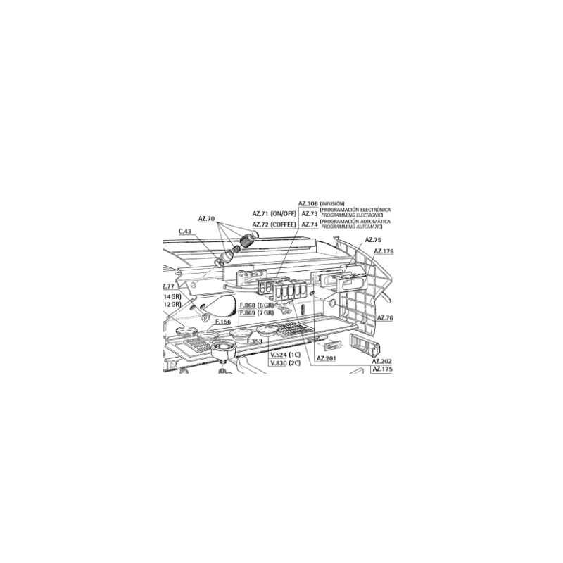 Botonera electronica programacion automatica Azkoyen