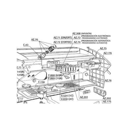 Botonera electronica programacion automatica Azkoyen