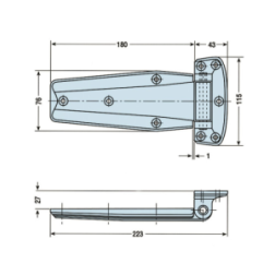 Bisagra izq/dcha cromo horizontal 32-180mm HU-172A