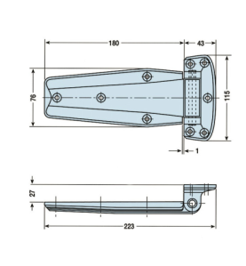 Bisagra izq/dcha cromo horizontal 32-180mm HU-172A