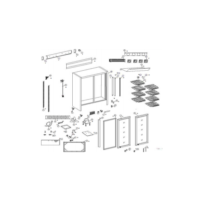 Puerta cristal derecho an 600mm h 1330mm p 40mm horeca