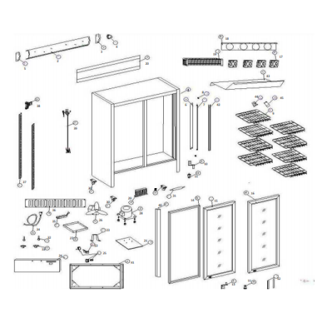Puerta cristal derecho an 600mm h 1330mm p 40mm horeca