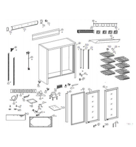 Puerta cristal derecho an 600mm h 1330mm p 40mm horeca