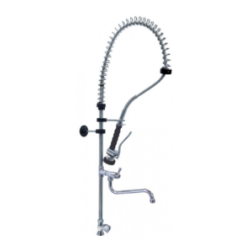 Ducha para vajilla con grifo vertical montura cierre goma 1/2" con caño orientable