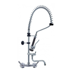 Ducha para vajilla con grifo mural cabeza en cerámica 1/2" 90° con caño orientable
