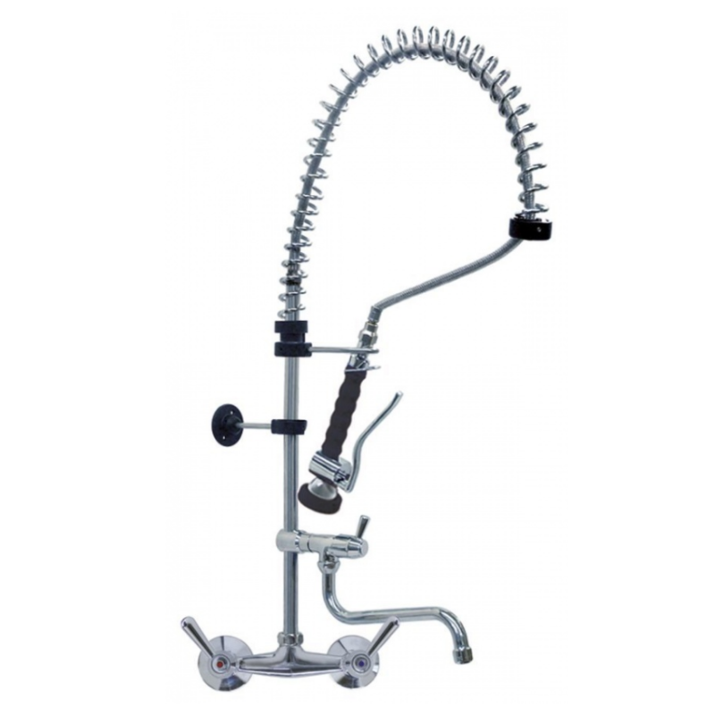 Ducha para vajilla con grifo mural cabeza en cerámica 1/2" 90° con caño orientable