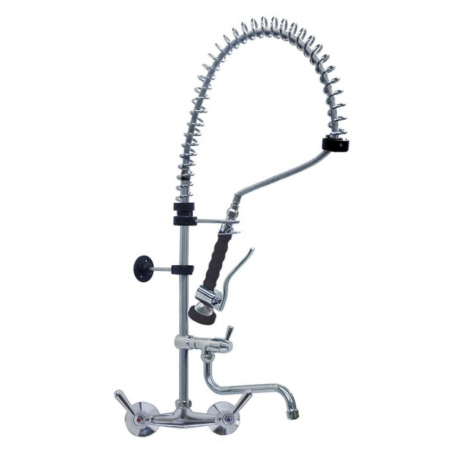 Ducha para vajilla con grifo mural cabeza en cerámica 1/2" 90° con caño orientable