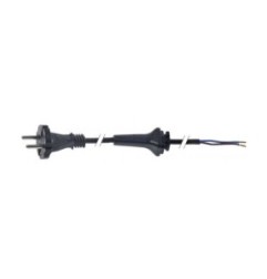 Cable de conexión par aparatos CEE7/17 2 polos 1mm² con tornillos negro L 3750mm