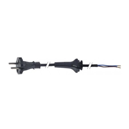 Cable de conexión par aparatos CEE7/17 2 polos 1mm² con tornillos negro L 3750mm