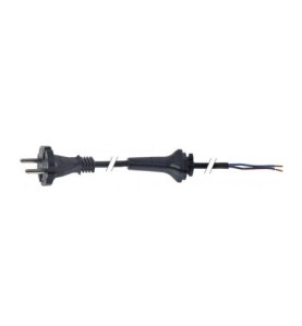 Cable de conexión par aparatos CEE7/17 2 polos 1mm² con tornillos negro L 3750mm