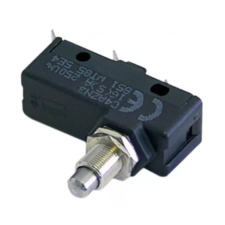 microinterruptor con varilla 250V 16A 1CO rosca M10x1 empalme conector Faston 6,3mm