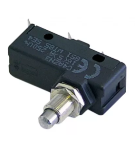 microinterruptor con varilla 250V 16A 1CO rosca M10x1 empalme conector Faston 6,3mm