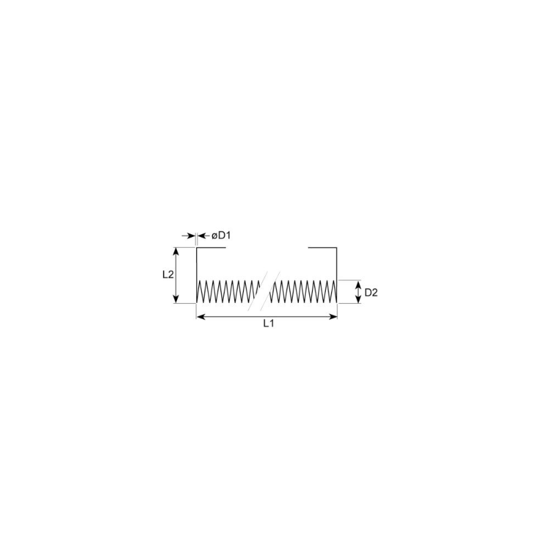 resorte de torsión ø 22mm L1 119mm L2 64mm L3 64mm espesor de hilo 3,5mm