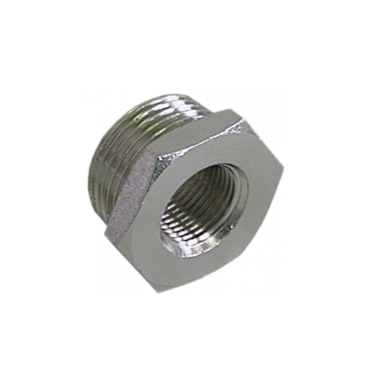 Reducción rosca latón niquelado longitud total 17,5mm EC 30