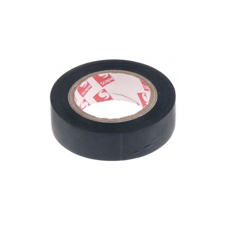 Cinta aislante PVC resis.a la temp. 0 a +80°C An 15mm L 10m negro homologación VDE