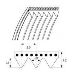 CORREA PLANA TB2 12X330 6 DIENTES