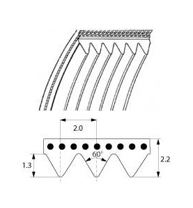 CORREA PLANA TB2 12X330 6 DIENTES