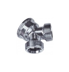 Racor Y rosca 1x 3/4" H / 2x 3/4" M latón cromado
