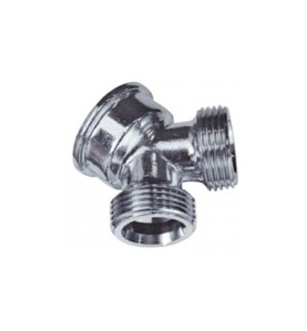 Racor Y rosca 1x 3/4" H / 2x 3/4" M latón cromado