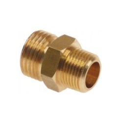 Racor doble latón rosca 3/8" - 1/2" UE 1 pzs