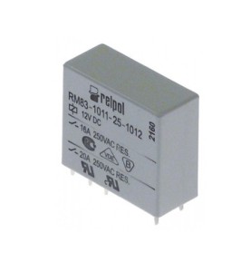 Relé para circuito impreso 12VDC 1CO a 250 V 16A empalme pins medida reticular 5mm Italiana Relè