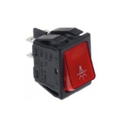 Interruptor basculante medida de montaje 30x22mm rojo 2NO 250V 16A iluminado iluminación