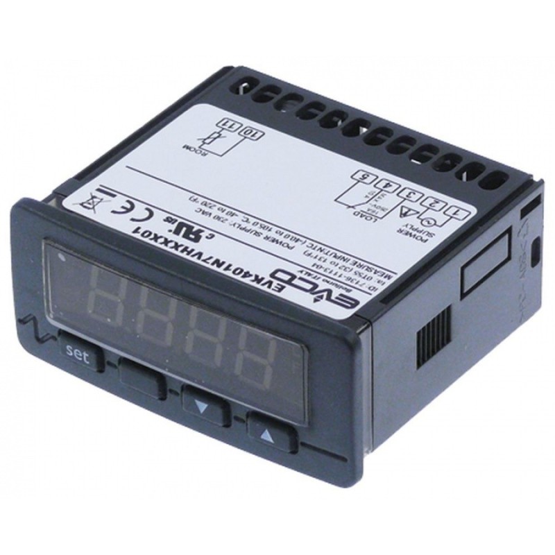Controlador electrónico EVCO medida de montaje 71x29mm aliment. 230V tensión AC Controlador electrónico EVCO medida de montaje 71x29mm aliment. 230V tensión AC