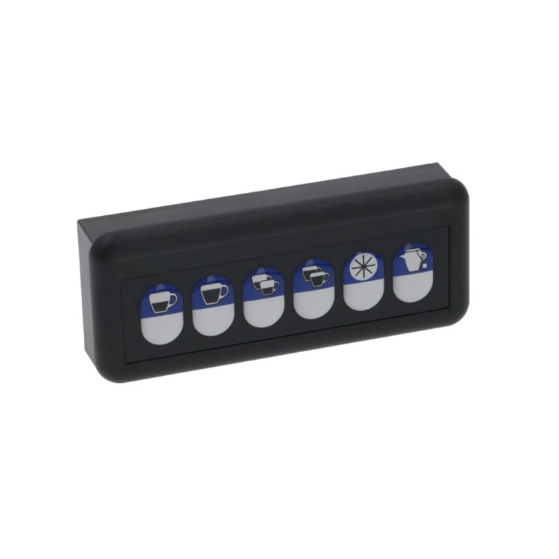 Unidad de teclado tazas 6 plata/azul L 120mm An 50mm