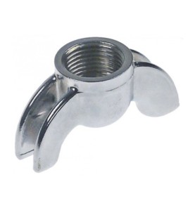 Salida de portafiltro rosca 3/8" 2 vías curvado distancia de la boca de salida 33mm ASCASO