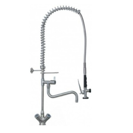 ducha para vajilla INOX con grifo/caño orientable manilla de camapana montura cierre goma 3/4"