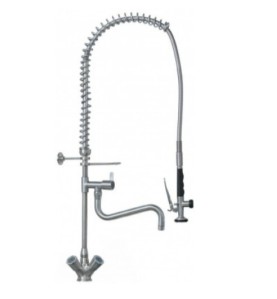 ducha para vajilla INOX con grifo/caño orientable manilla de camapana montura cierre goma 3/4"