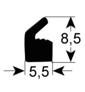 Junta de tapa An 5,5mm H 8,5mm silicona UE al metro para unidad de vacío