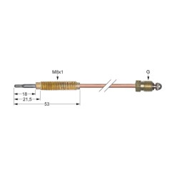 Termopar SIT M9x1 L 320mm M8x1