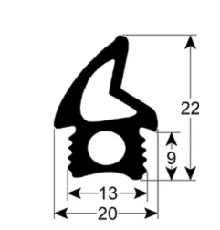 junta de puerta perfil 2763 L 1800mm para TECNODOM adattabile a TECNODOM