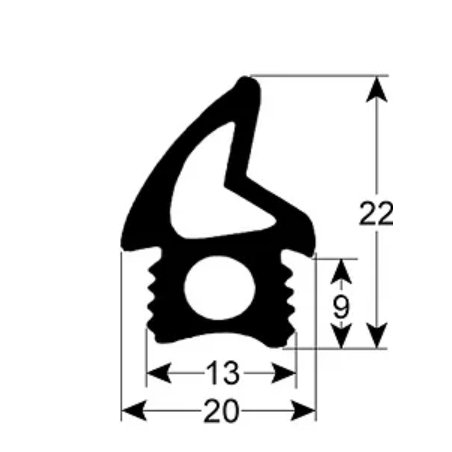junta de puerta perfil 2763 L 1800mm para TECNODOM adattabile a TECNODOM