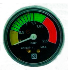 Manometro 2.5kg 1/4  Ø57mm plastico