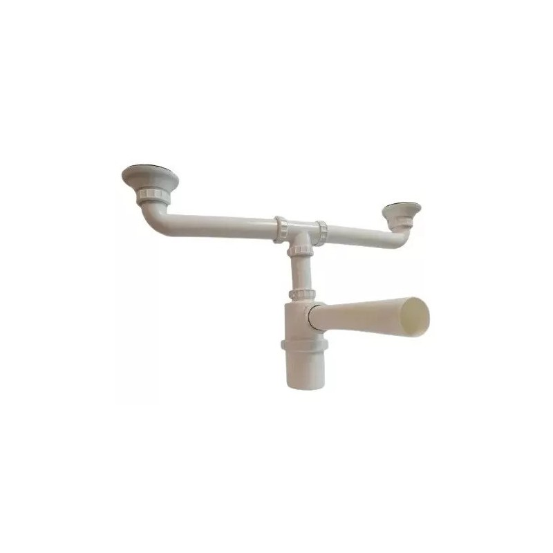 SifÓn desagÜe abs 2 vÍas Ø1 1/2pulg completo