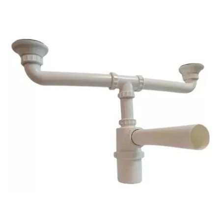 SifÓn desagÜe abs 2 vÍas Ø1 1/2pulg completo