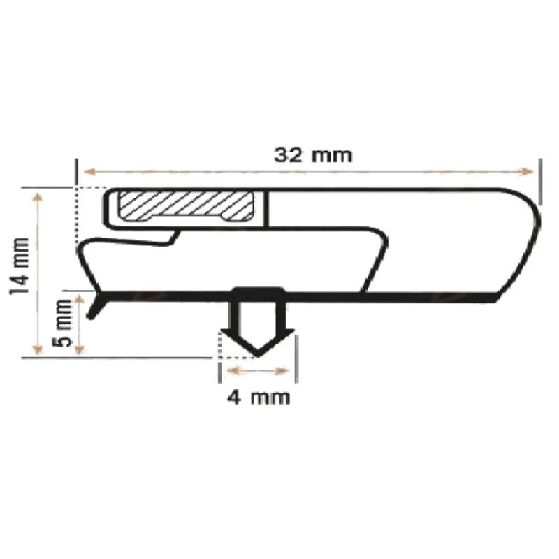 Burlete puerta 1520x715mm abatidor Burlete puerta 1520x715mm abatidor