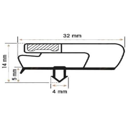 Burlete puerta 1520x715mm abatidor